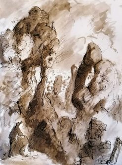 Landskab med klippeformationer