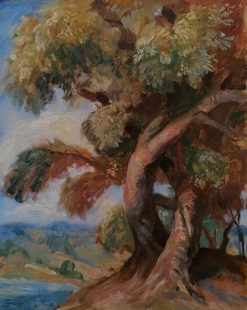 Landskab med sammenslyngede træer