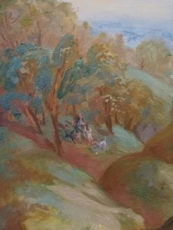 Alternative view of Et knoldet landskab med en jæger. Actæon og hans hunde